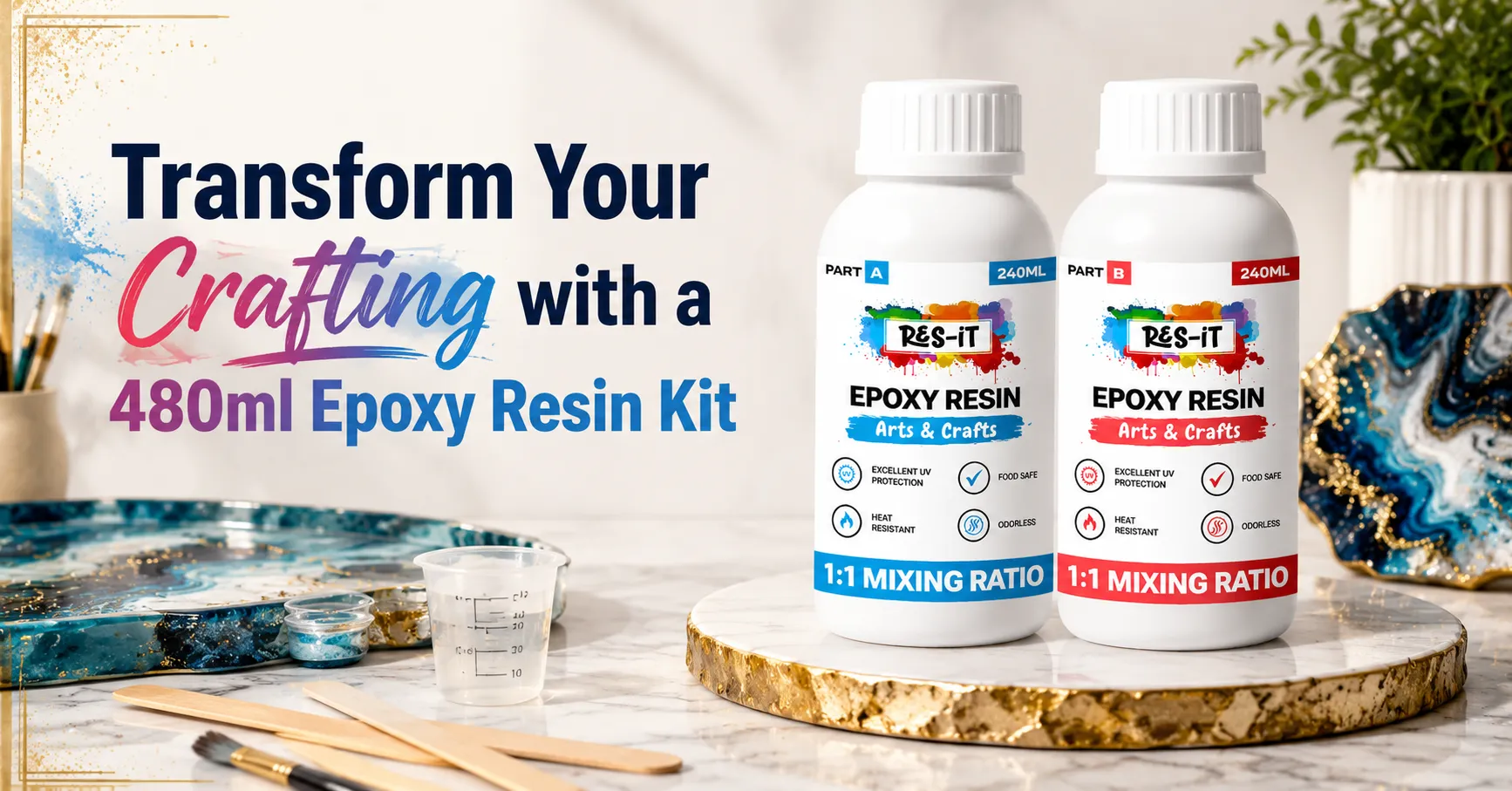 Transform Your Crafting with a 480ml Epoxy Resin Kit