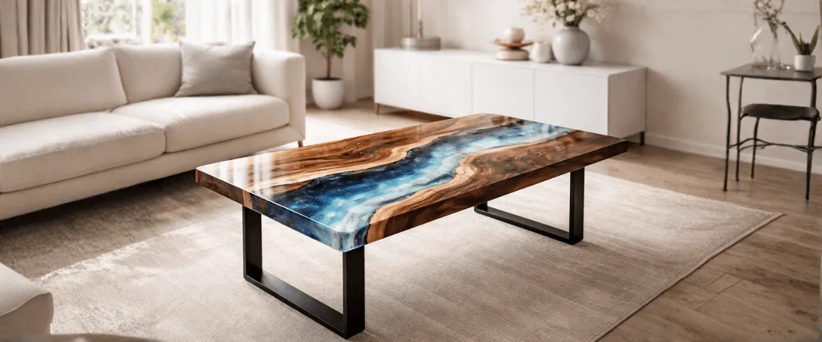 medium deep pour resin table project