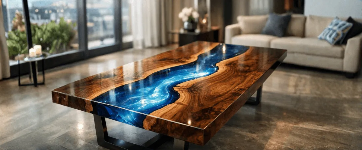 river table deep pour resin